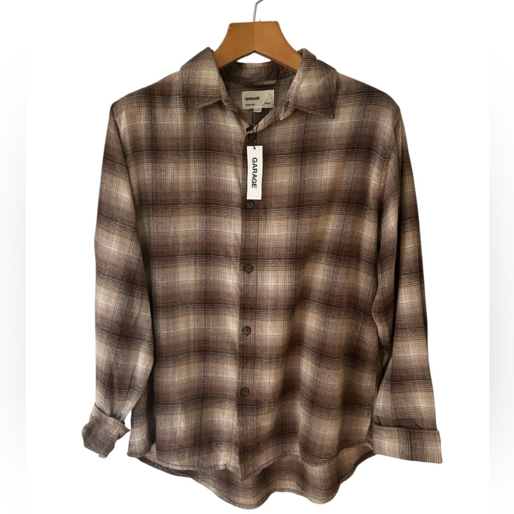 NWT Garage Oversized Plaid Shirt